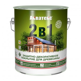 Защитно-декоративное покрытие для дерева АКВАТЕКС 2 в 1, полуматовое, 2,7 л, палисандр