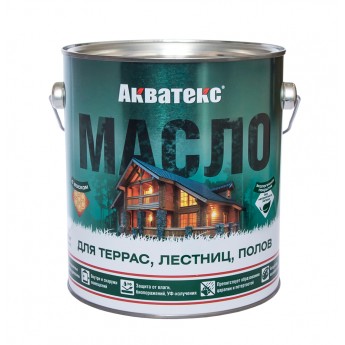 Масло для террас, лестниц, полов Акватекс, матовое, бесцветное, 2,5 л